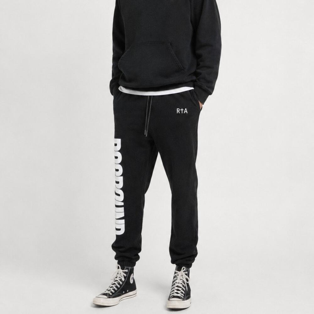 RtA x DOGPOUND Terry Jogger Pant in Black cotton Sz Small